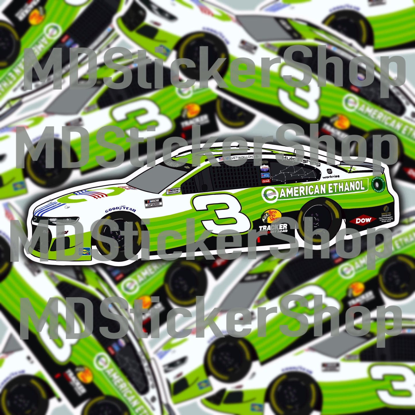 Austin Dillon #3 NASCAR American Ethanol Car Vinyl Sticker