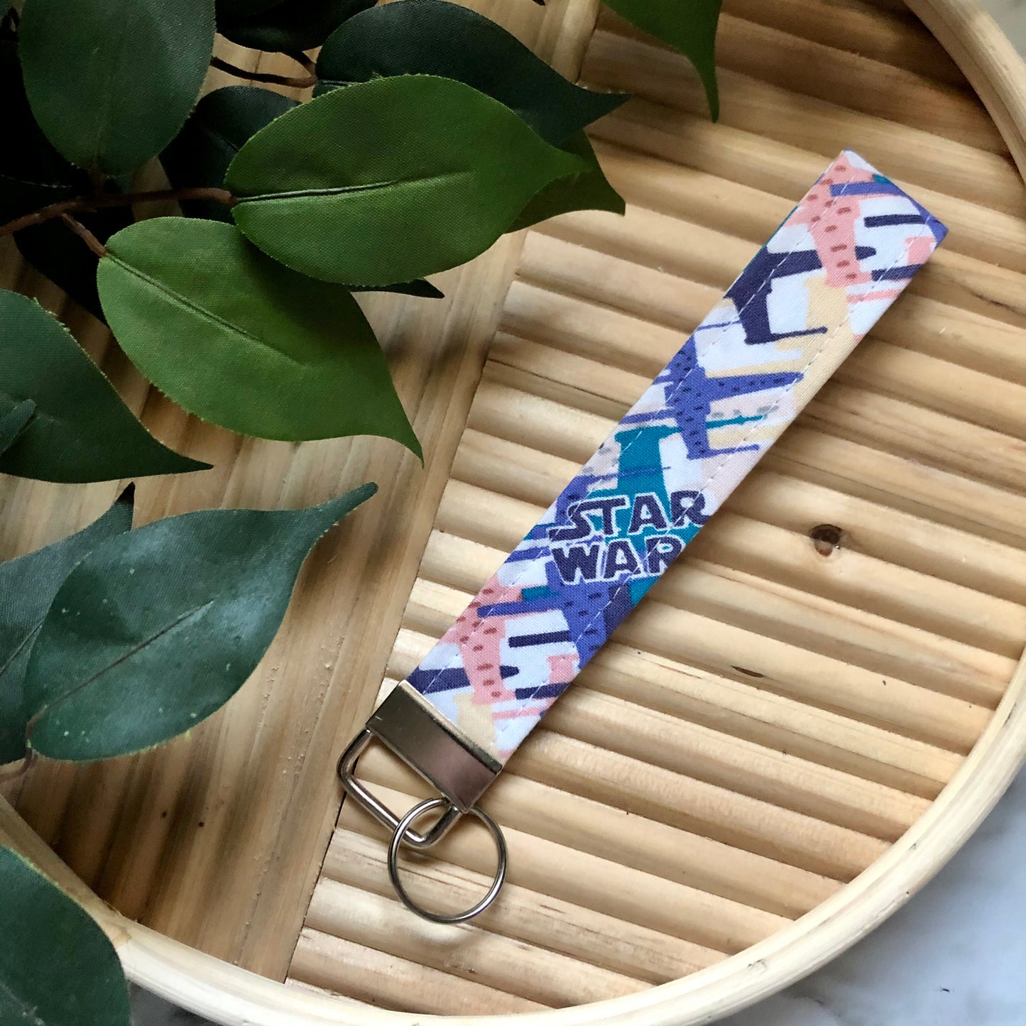 Star Wars Xwing Print Fabric Wristlet Keychain, Key Fob
