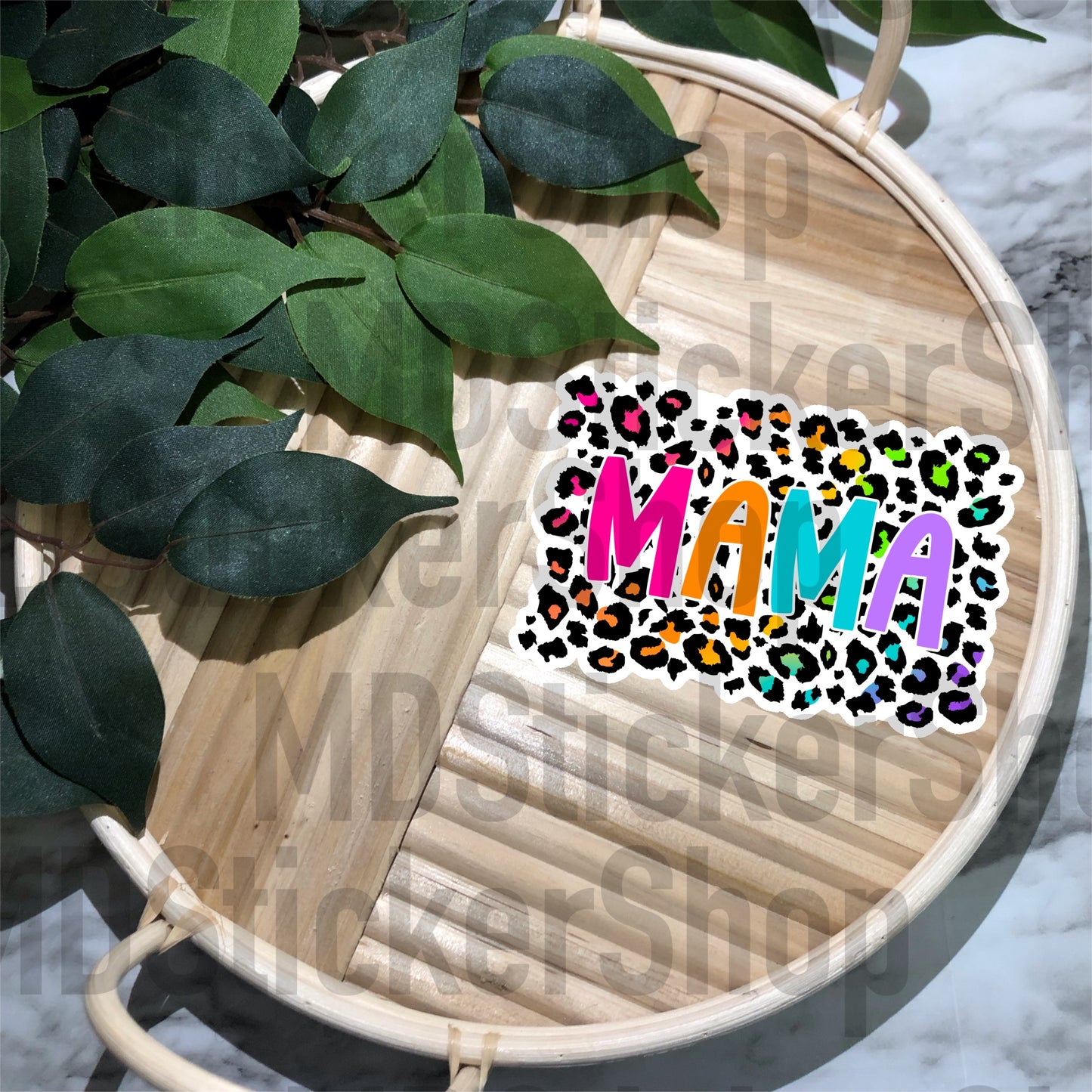 Mama Bright Leopard Vinyl Sticker