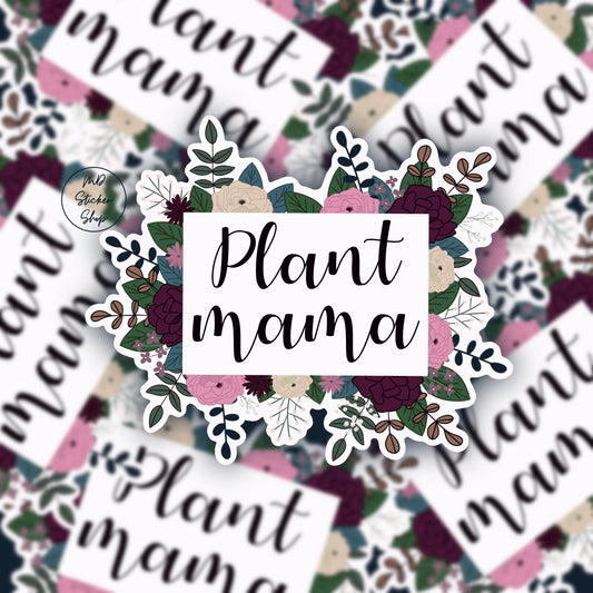 Plant Mama Floral Vinyl Sticker