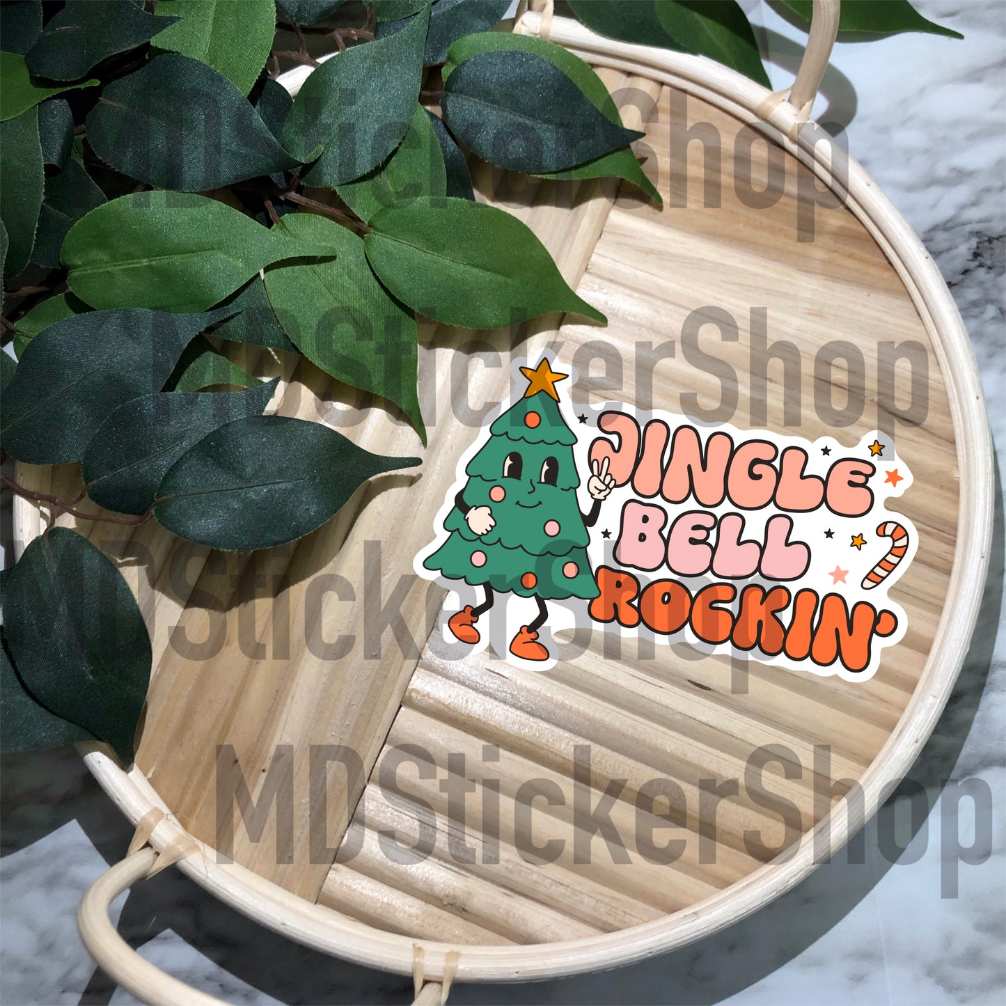 Jingle Bell Rockin’ Groovy Vinyl Sticker