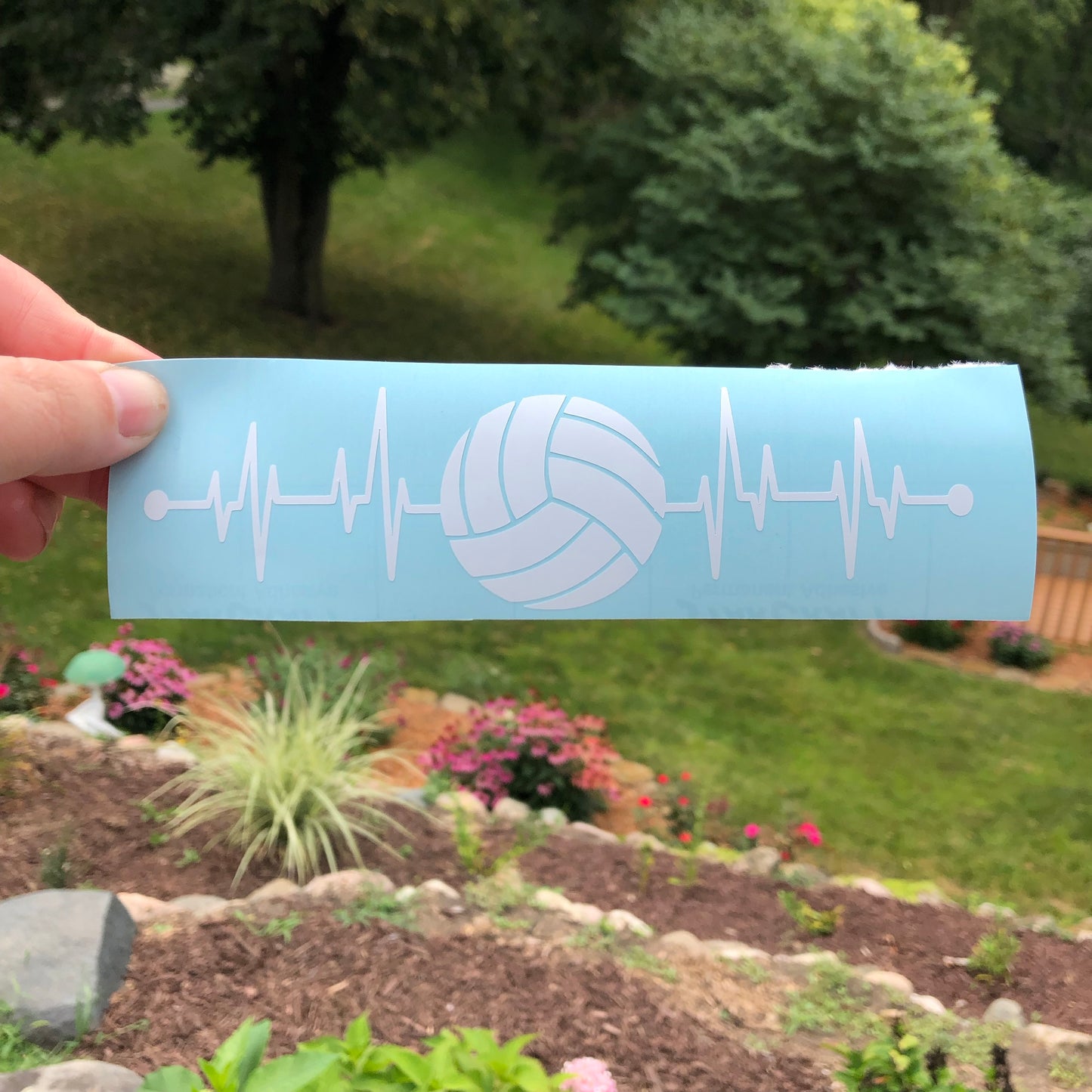 Volleyball Heartbeat Vinyl Decal