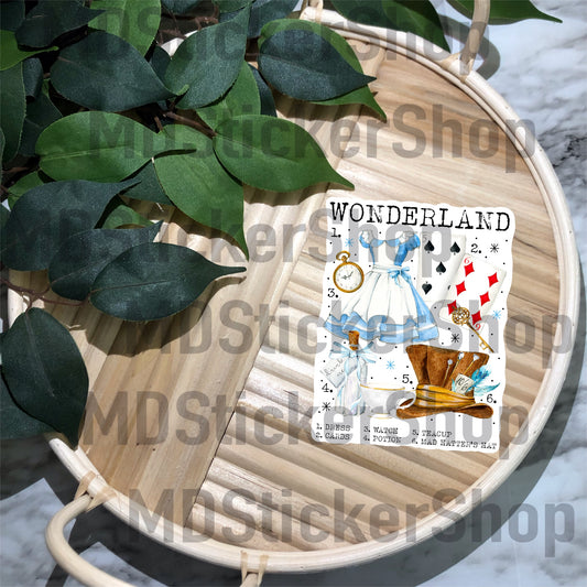 Wonderland Chart Vinyl Sticker