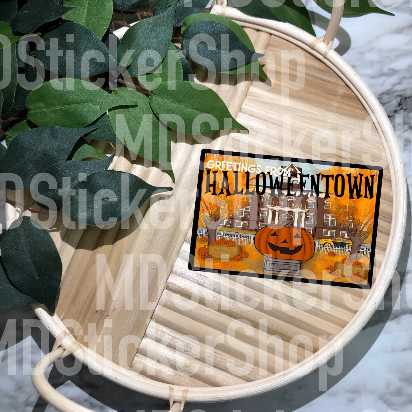 Halloweentown Postcard Vinyl Sticker