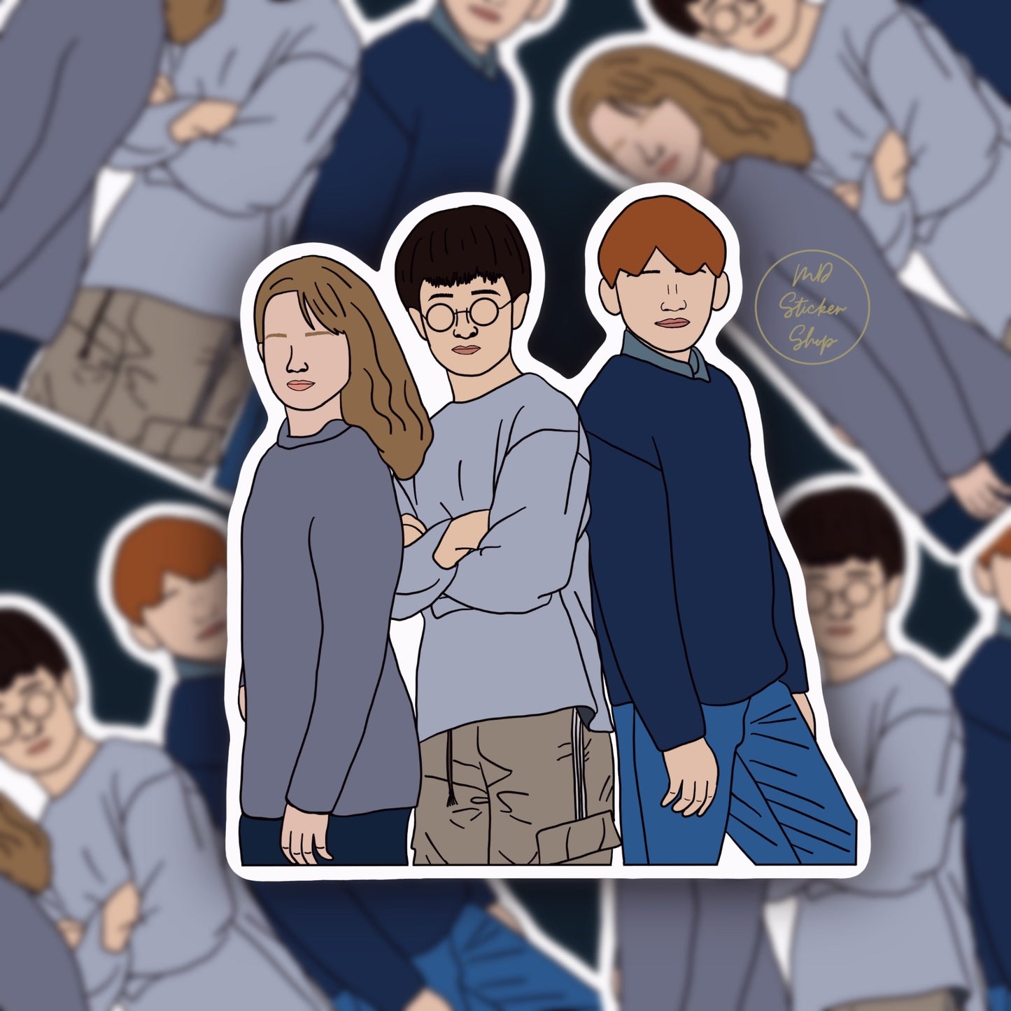 Harry Potter - Hermione, Harry, and Ron Group Silhouette Sticker