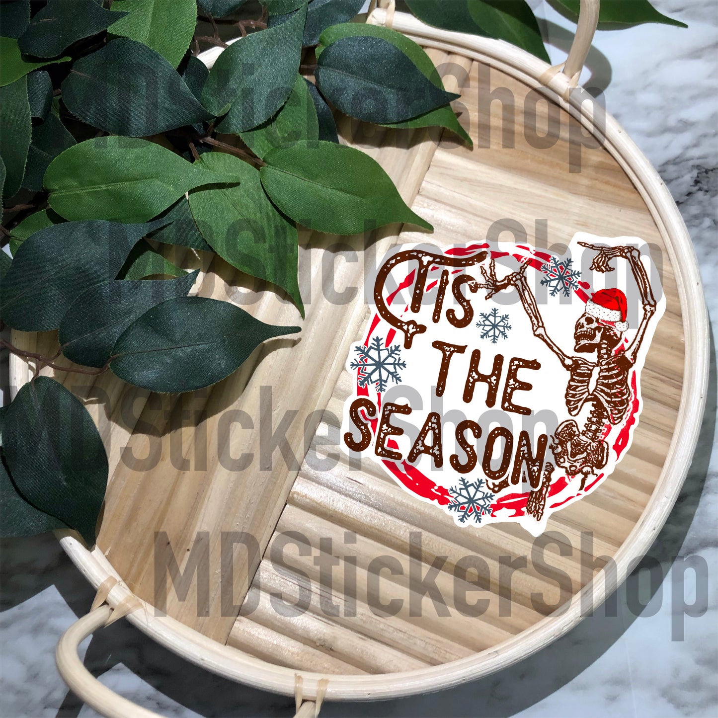 Tis the Season Skellie Vinyl Sticker
