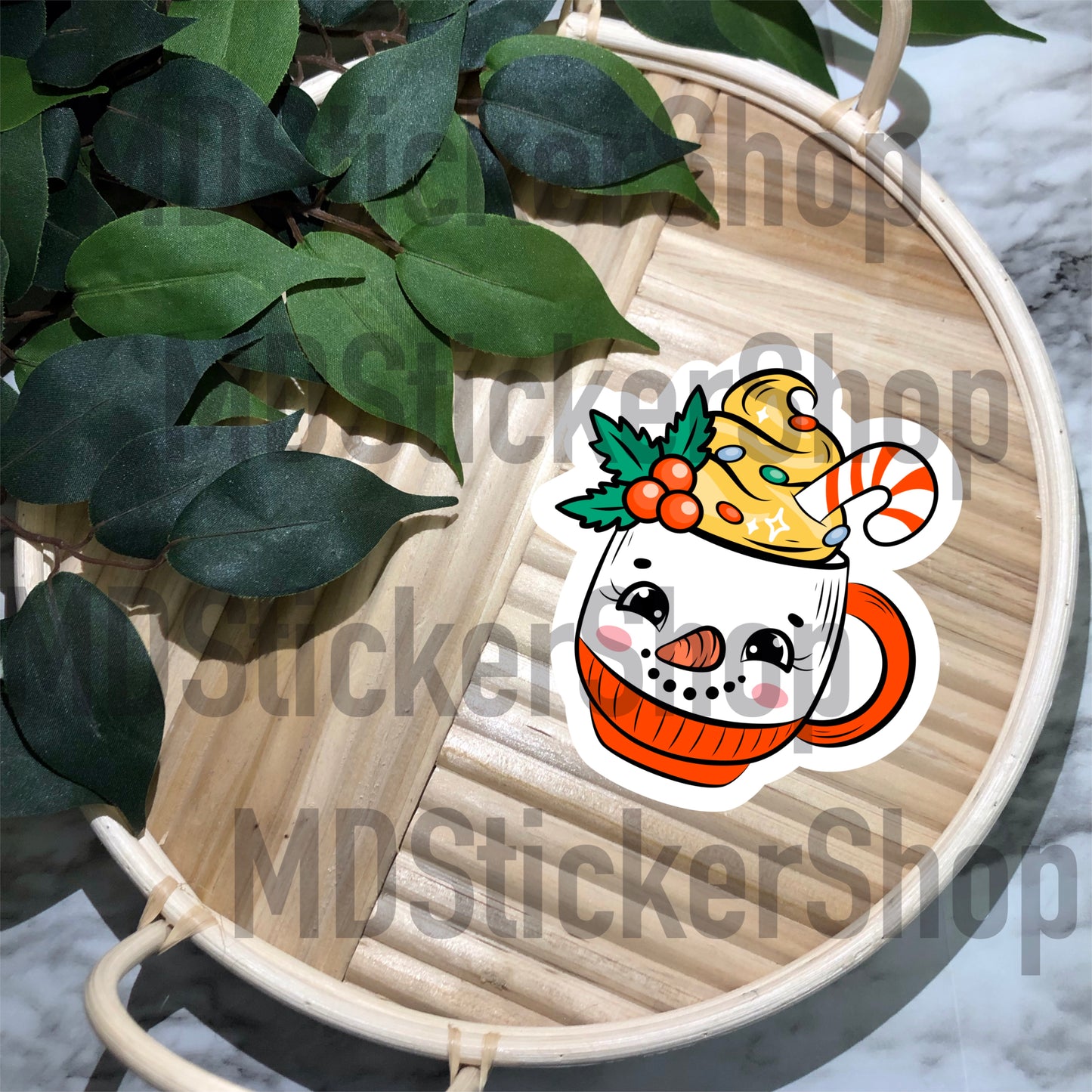 Christmas Cocoa Mug Vinyl Sticker