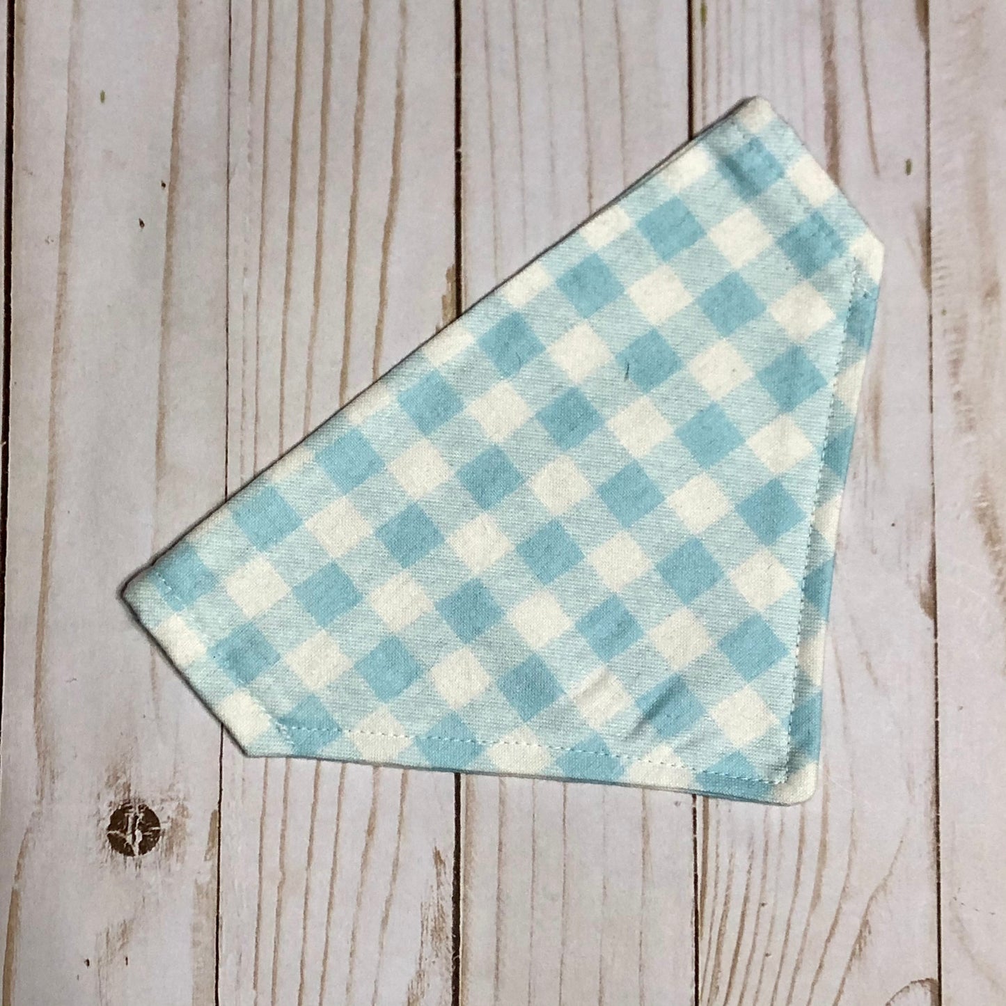Blue Gingham Flannel Print Fabric Pet Bandana