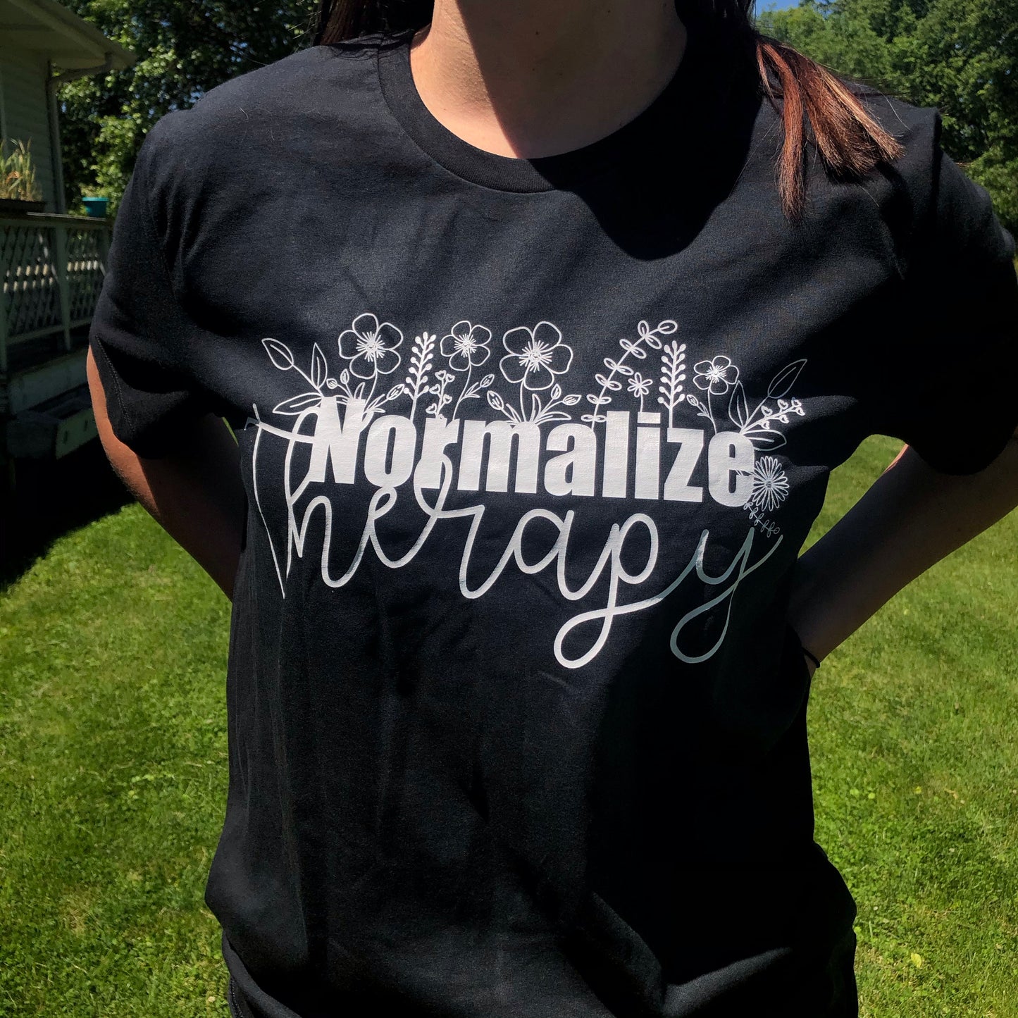 Normalize Therapy/Floral Design Shirt