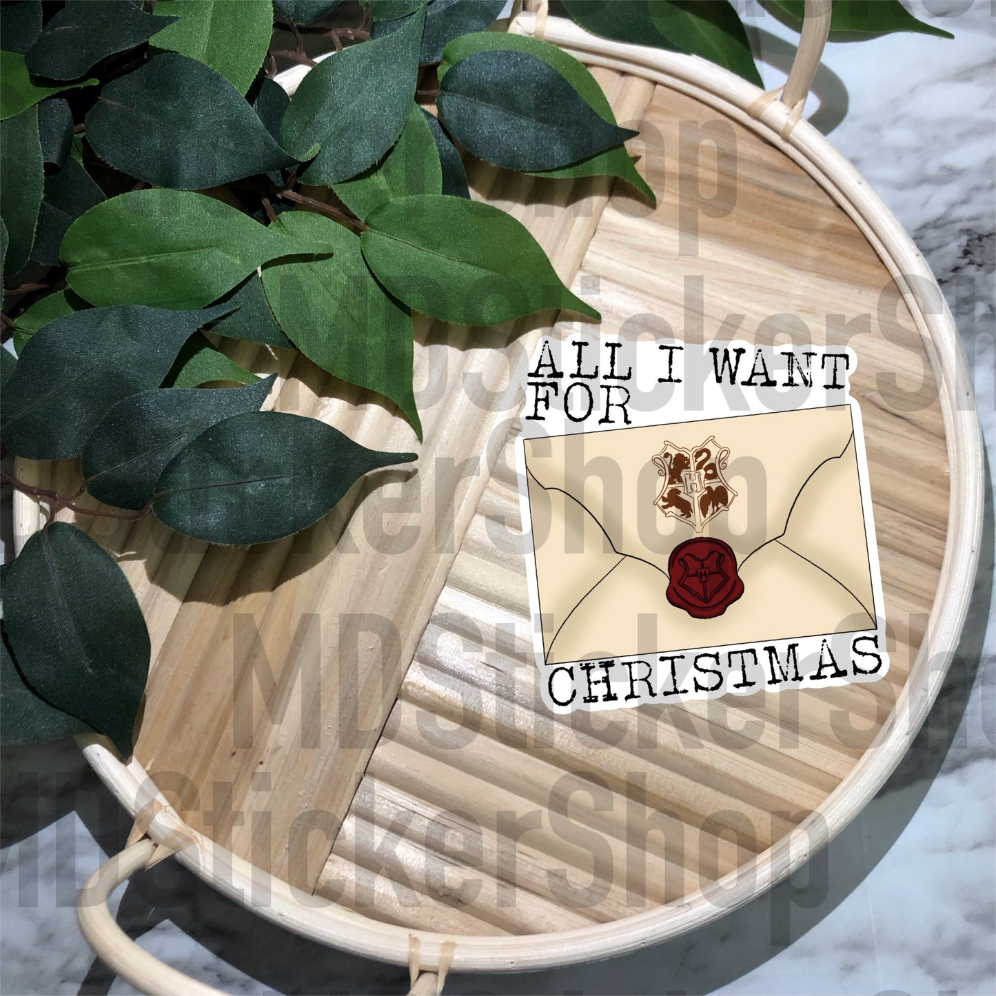 All I Want For Christmas Magical Vinyl Sticker